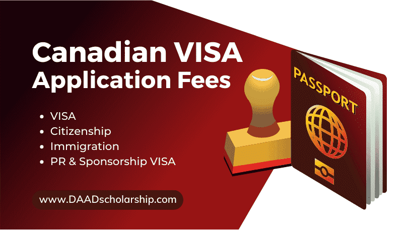 Canadian VISA, and Citizenship Application Fees Chart 2023
