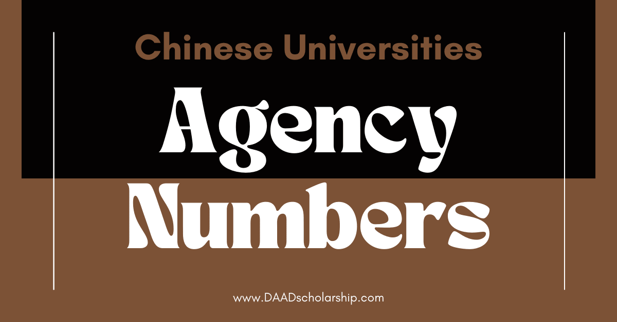 Chinese Universities Agency Numbers 2024 for CSC Scholarships