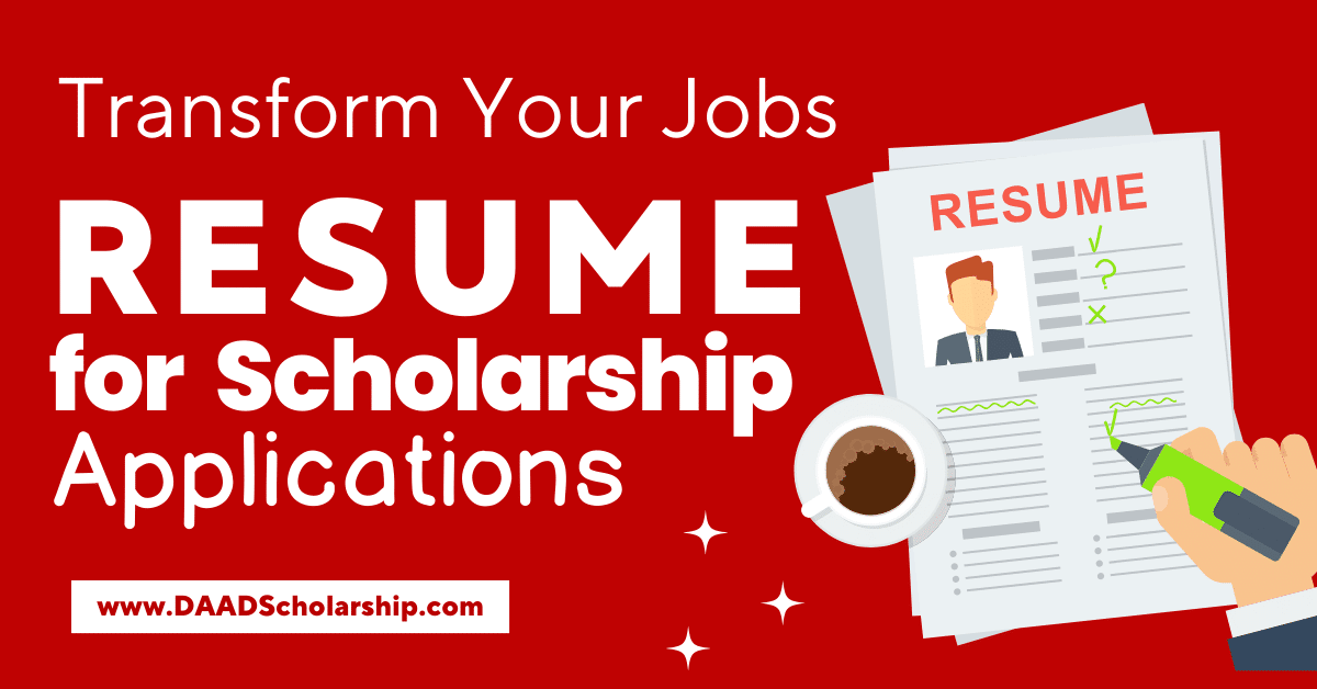 Transform Your Job Resume for Scholarship Applications
