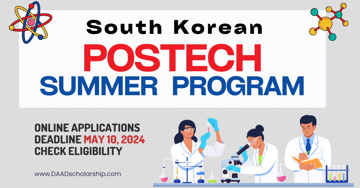 POSTECH Summer Program 2024 (Fully Funded Opportunity)